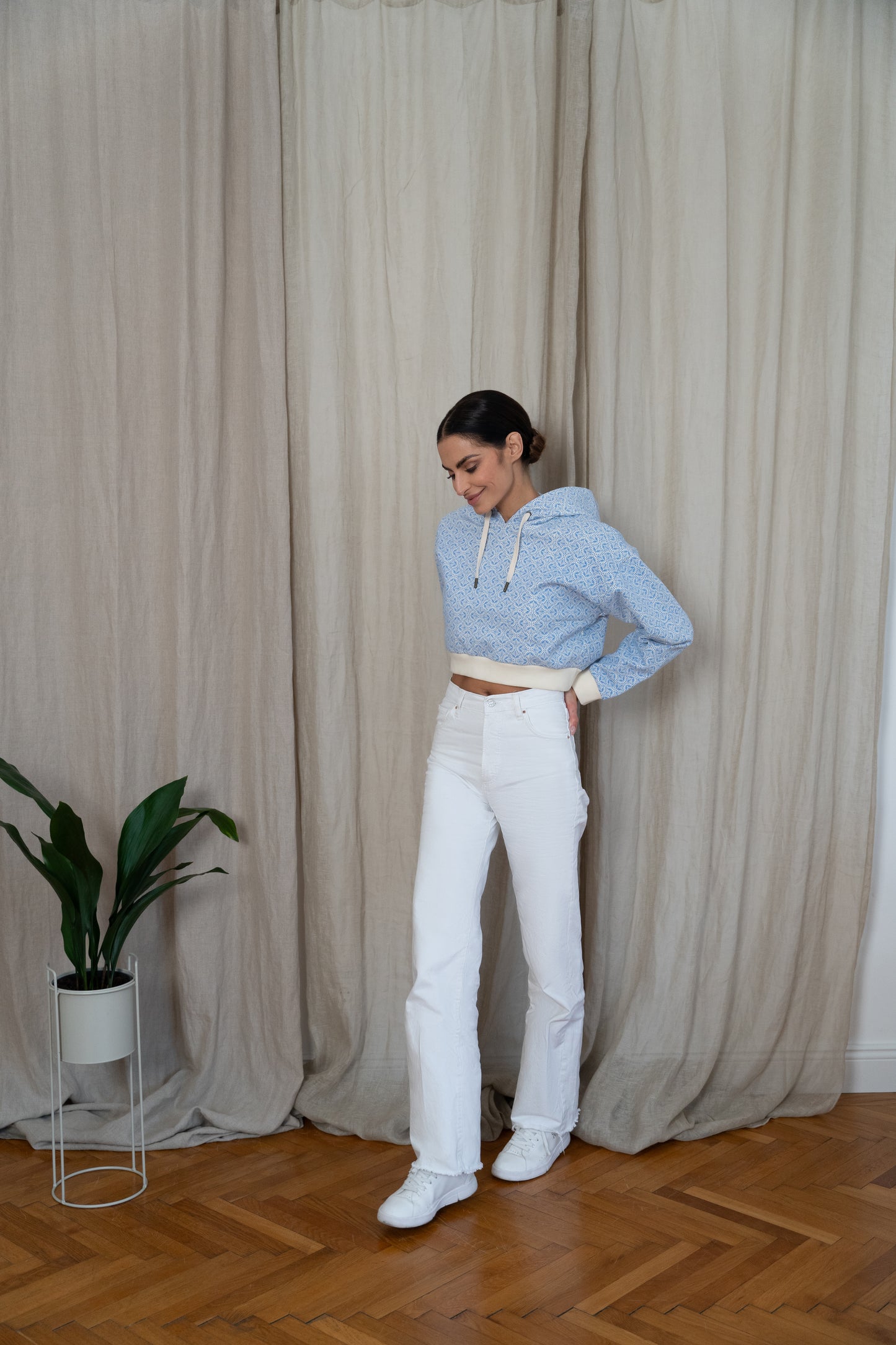 Blue Gulmohar Hoodie  – Cropped