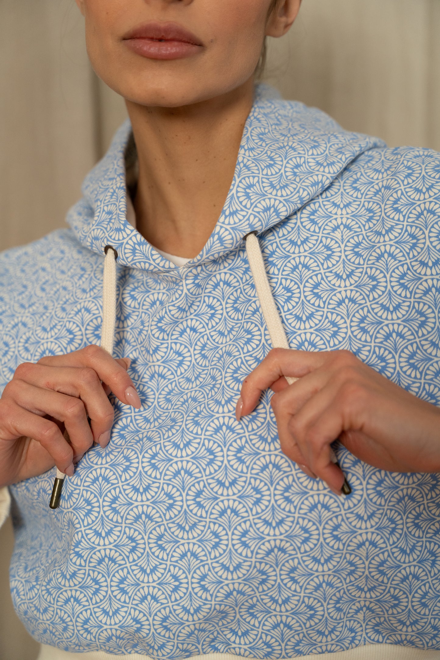 Blue Gulmohar Hoodie  – Cropped